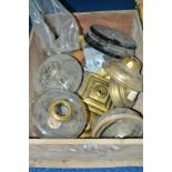 VARIOUS OIL LAMP PARTS, to include glass reservoirs, bases, etc