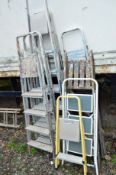 A QUANTITY OF STEP LADDERS, to include seven aluminium and one wooden (8)