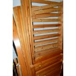 TWO PINE SINGLE BED FRAMES, and a pine bunk bed frame