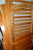 TWO PINE SINGLE BED FRAMES, and a pine bunk bed frame