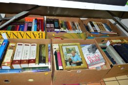 SIX BOXES OF BOOKS, to include Moorcroft, Walter 'Memories of Life and Living' (in dw) and Sturrock,