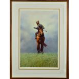 PETER CURLING (IRELAND 1955), 'The Head Lad', a limited edition print 461/600 of a Jockey riding a