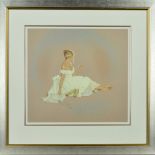 KAY BOYCE (BRITISH CONTEMPORARY), a limited edition print of a young woman in a white dress 163/500,