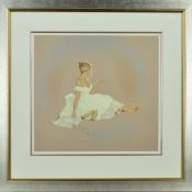 KAY BOYCE (BRITISH CONTEMPORARY), a limited edition print of a young woman in a white dress 163/500,