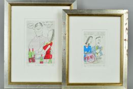 TIM BULMER (BRITISH CONTEMPORARY), two limited edition etchings, the first 'The Blind Tasting' 141/