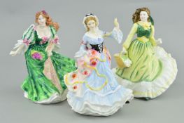 THREE ROYAL DOULTON FIGURES, to include two from Ladies of the British Isles, series 'England'