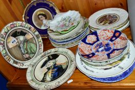 A GROUP OF VARIOUS PLATES, to include Royal Doulton 'The Doctor', 'The Admiral' and 'The Mayor',