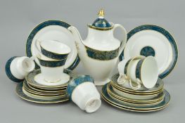 ROYAL DOULTON 'CARLYLE' TEAWARES (SECONDS), to include teapot (lid reglued), six cups, six