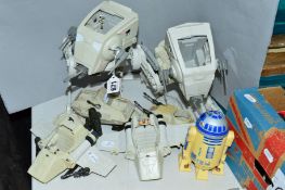 TWO UNBOXED KENNER STAR WARS AT-ST SCOUT WALKERS, one missing top trap door but otherwise appears