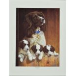 NIGEL HEMMING (BRITISH 1957) 'ALL ABOVE BOARD' a limited edition print of a springer spaniel and her