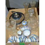 A NORITAKE COFFEE SET (15), together with various cut glass decanters, etc