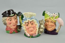 THREE ROYAL DOULTON CHARACTER JUGS, 'The Cook and The Cheshire Cat' D6842, 'Ugly Duchess' D6599