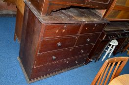 A GEORGIAN MAHOGANY CHEST, of two short and three long drawers, approximate size width 112cm x depth