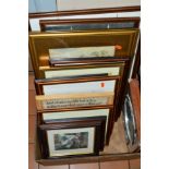 A SMALL QUANTITY OF PICTURES AND PRINTS, etc, to include an early 20th Century watercolour