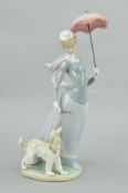 A LARGE LLADRO FIGURINE, lady with shawl and dog No4914, approximate height 44cm