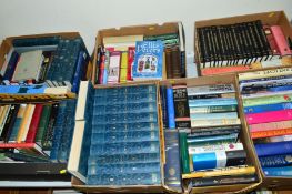 SEVEN BOXES OF BOOKS, to include Encyclopaedia Judaica (20 vols)