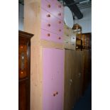 TWO MODERN MATCHING TWO DOOR WARDROBES, another two door wardrobe, matching chest of six drawers,
