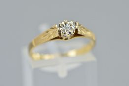 A 9CT GOLD DIAMOND RING, illusion set with a single cut diamond estimated diamond weight 0.01ct,