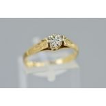 A 9CT GOLD DIAMOND RING, illusion set with a single cut diamond estimated diamond weight 0.01ct,