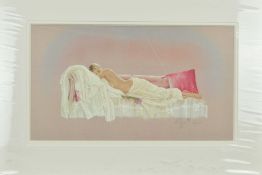 KAY BOYCE (BRITISH CONTEMPORARY) 'SLEEPING BEAUTY' an artist proof print V/X of a woman in repose on