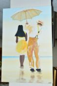 AN NAIVE OIL ON CANVAS, in the style of Vettriano