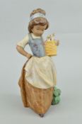 A BOXED LLADRO GRES FIGURE, 'Marujita with two Ducks' No2113, by Jose Roig, height 25cm