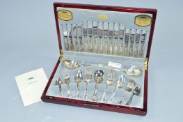 A VINERS KINGS ROYALE PATTERN SILVER PLATED FIFTY EIGHT PIECE CANTEEN OF CUTLERY, from the Guild