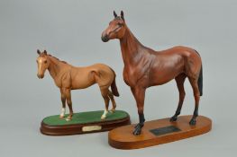 A BESWICK CONNOISSEUR HORSE, 'Red Rum' No.2510, together with a boxed Royal Doulton horse 'Mr Frisk'