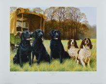 NIGEL HEMMING (BRITISH 1957) 'GREAT EXPECTATIONS' a limited edition print 182/495 of labradors and