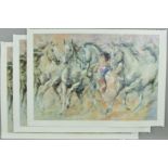 GARY BENFIELD (BRITISH 1965) 'THE HORSE WHISPERER' three limited edition prints 127-129/150 on