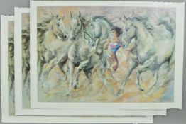 GARY BENFIELD (BRITISH 1965) 'THE HORSE WHISPERER' three limited edition prints 127-129/150 on