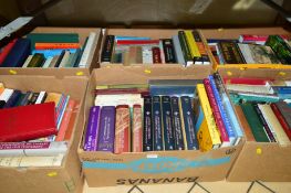 SIX BOXES OF BOOKS, to include The Ancient Christian Commentary on Scripture (five vols in dws)