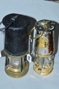 TWO MINERS LAMPS, two different styles, both by the Protector Lamp & Lighting Co of Eccles