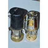 TWO MINERS LAMPS, two different styles, both by the Protector Lamp & Lighting Co of Eccles