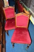 A SET OF FOUR EDWARDIAN DINING CHAIRS