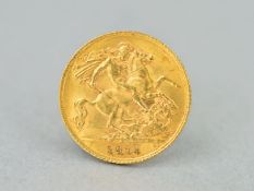 A HALF SOVEREIGN, a George V 1914 sovereign, diameter 19mm, weight 4 grams