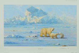 DAVID SHEPHERD (BRITISH 1931-2017) 'POLAR BEAR COUNTRY', a limited edition print 77/950, signed