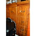A YEW WOOD THREE DOOR CABINET, above three deep drawers, approximate size width 139cm x depth 51cm x