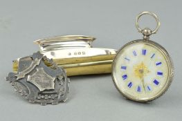 THREE LATE 19TH TO EARLY 20TH CENTURY NOVELTIES, to include a silver mounted nail buffer, hallmarked