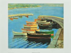 WINSTON CHURCHILL (1874-1965) 'A STUDY OF BOATS', ten limited edition prints bearing a facsimilie