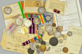 A WWI/WWII GROUP OF MEDALS, including the Meritorious Service medal, named to M2-156748 Pte F.W.