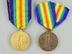 TWO WWI VICTORY MEDALS, named to 350562 Pte D. Laing, Royal Highlanders and R-277600 Pte R.L. Norez,