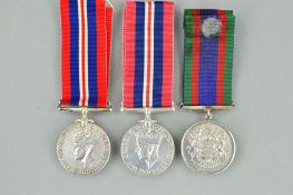 THREE WWII CANADIAN MEDALS, all un-named, 2 x War medals (silver), ????? 7 Canada Voluntary