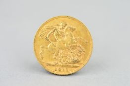 A FULL GOLD SOVEREIGN, George V 1911