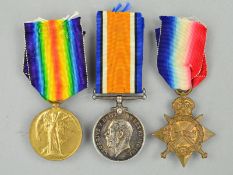 A WWI 1914-15 STAR TRIO OF MEDALS, named 59931 Pte L. Strong, 21st Canadian Infantry, (Sjt on