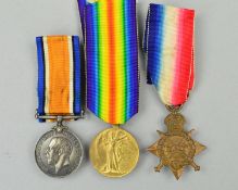 WWI 1914-15 STAR TRIO OF MEDALS, named to 17313 Pte W. Thornhill, Notts & Derby Regiment
