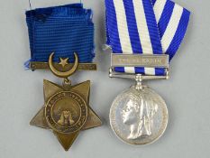 AN EGYPT PAIR OF MEDALS, 1882-89 and Khedives Star 1884-6, Egypt medal bar Tel-el-Kebir named to