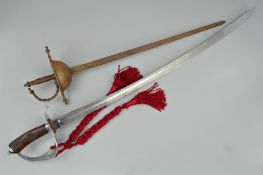TWO SWORDS, both believed to be European, ornate grips and hand guard, no makers marks evident (2)