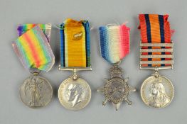 A GROUP SPANNING TWO CONFLICTS, a Queens South Africa medal, bars Transvaal, Orange Free State,