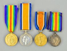 TWO WWI BRITISH WAR & VICTORY MEDAL, pairs named to M-287869 Pte G. Proctor, ASC and 62522 Pte A.